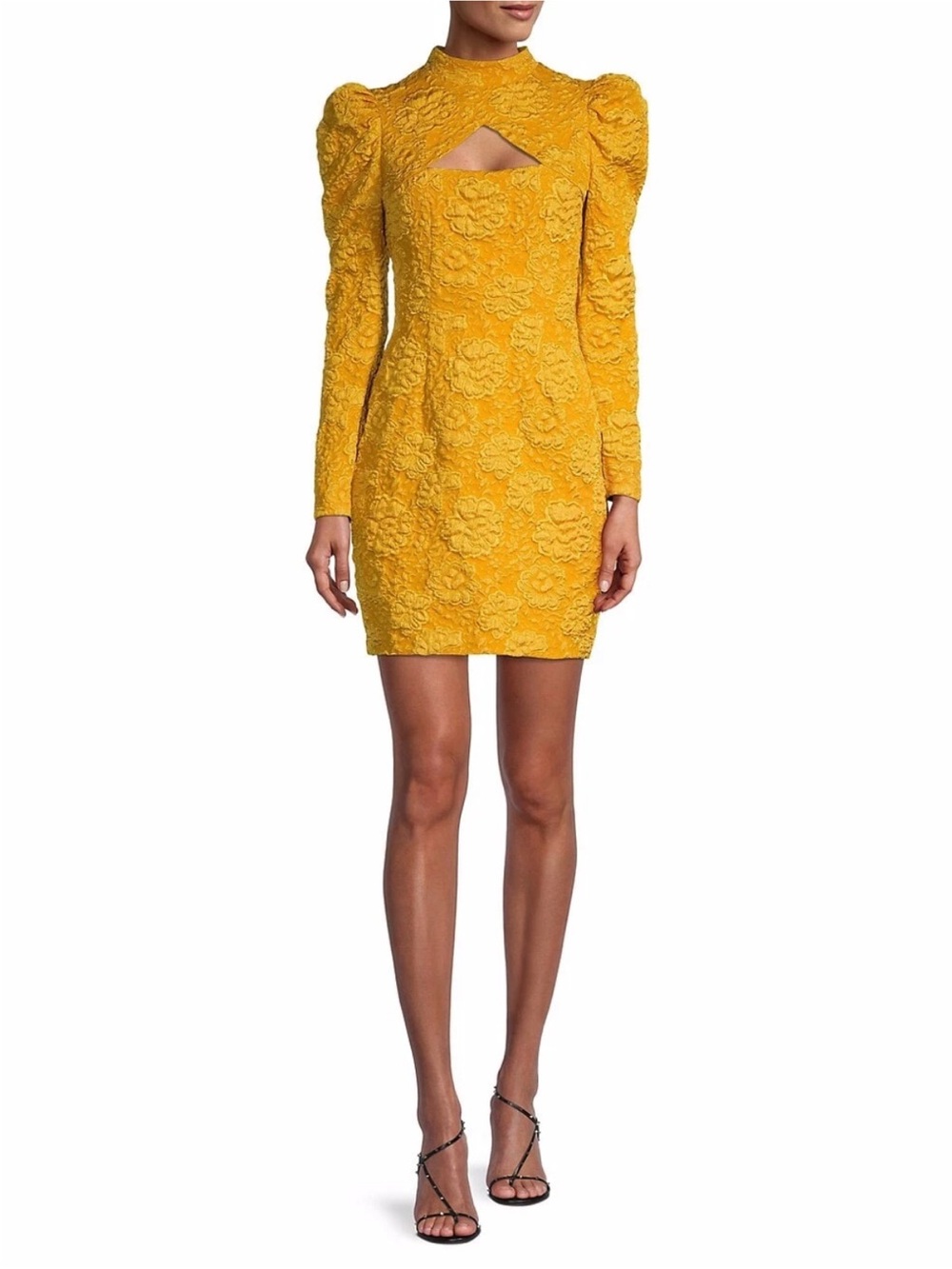 One33 Social Yellow Gold Long Sleeve Mini Dress